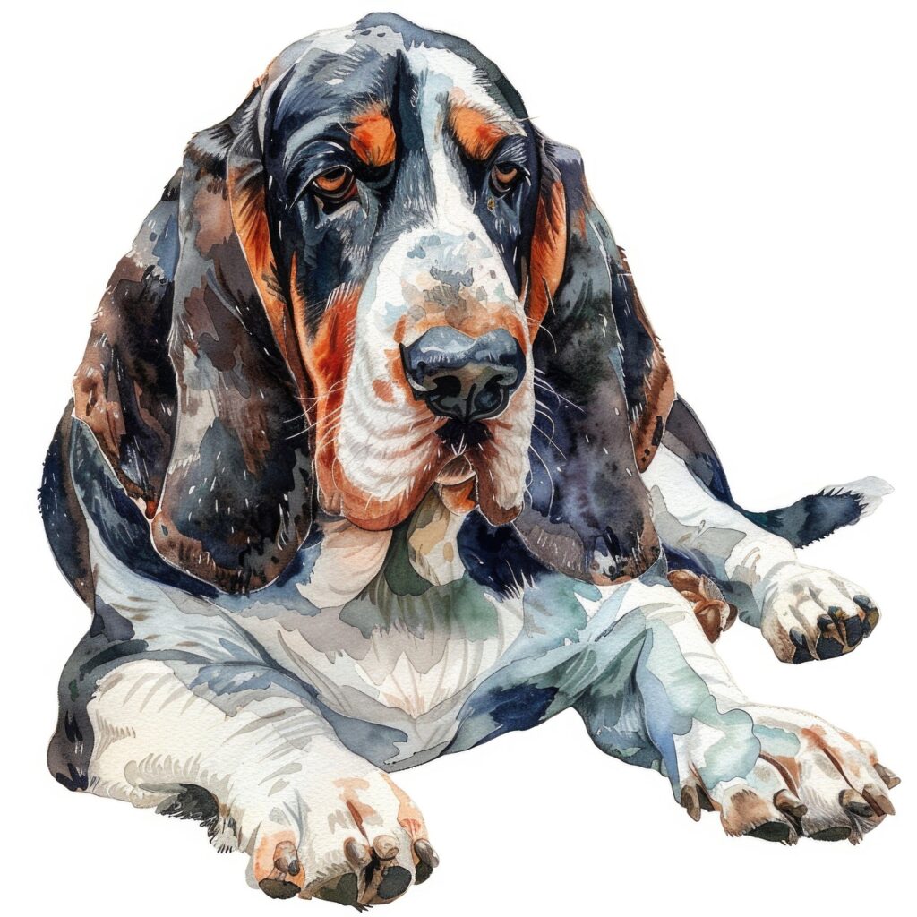 ai generated, basset hound, dog, nature, animal, pet, canine, cute, adorable, purebred, watercolor, isolated-8969017.jpg