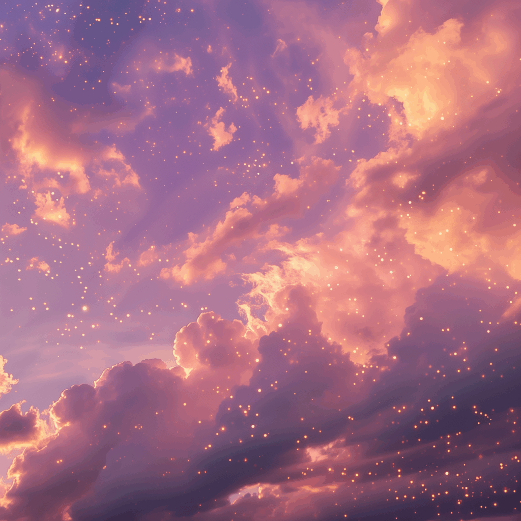sky, night sky, nature, pink, clouds, cumulus, magic, stars, generated-8575149.jpg
